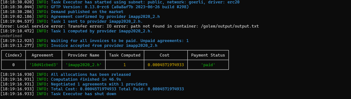 Batch failure output log